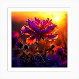 Sunset Flower Art Print