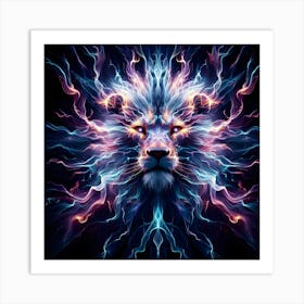 Fire Lion Art Print