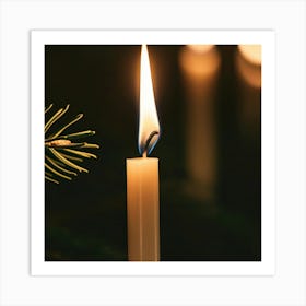 Candle On A Branch Art Print