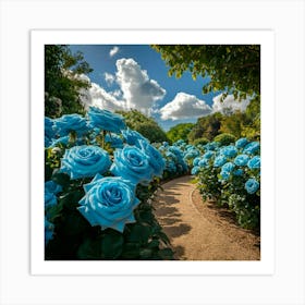 Blue Roses 1 Art Print