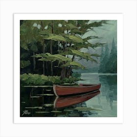 Canoe On The Lake Art Print