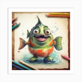 Cartoon Fish 1 Art Print