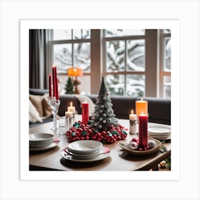 Christmas Table Setting 12 Art Print