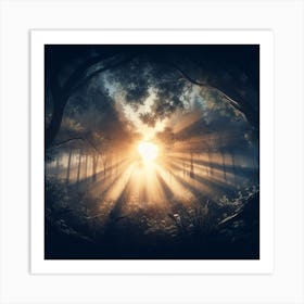 Light In The Forest Art Print