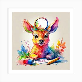 Deer Painting 5 Art Print