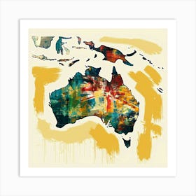 Australia Map Painting 1 Art Print