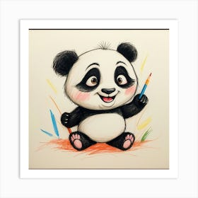 Panda Bear Drawing 6 Art Print