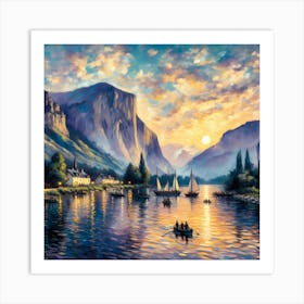 Yosemite At Sunset 1 Art Print