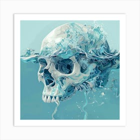 Skull In The Water 15 Art Print