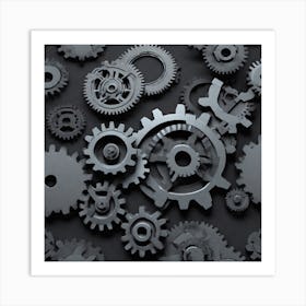 Gears Stock Photos & Royalty-Free Footage 2 Art Print