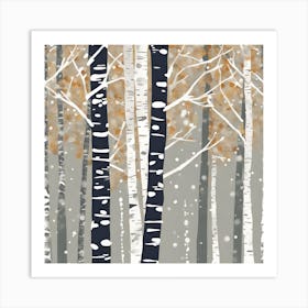 Winter Birch Art Print