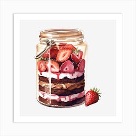 Strawberry Cake In A Jar 5 Art Print