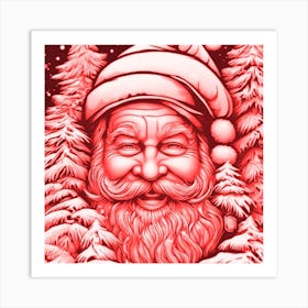 Santa Red Art Print