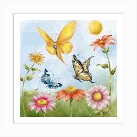 Soothing Butterfles Art Print