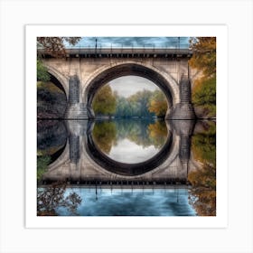 Bridge Reflected In Water Art Print