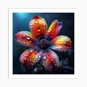 Raindrops On A Flower Art Print