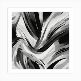 Abstract Black And White Painting 8 Art Print