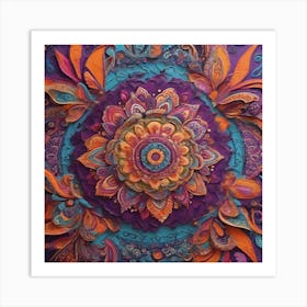 A Multicolored Mandala Art Print