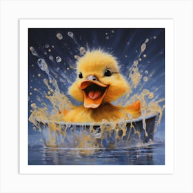 Duck In A Tub Art Print