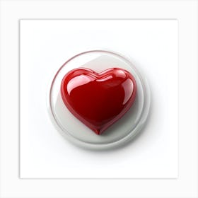 Heart Button Isolated On White 4 Art Print