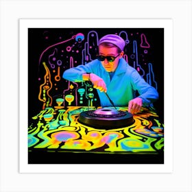 Glow In The Dark Dj Art Print