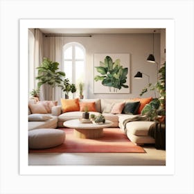 Living Room With Plants 4 Art Print