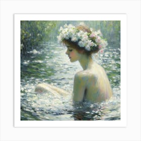 Girl In The Water Art Print