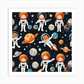 Astronauts In Space 4 Art Print