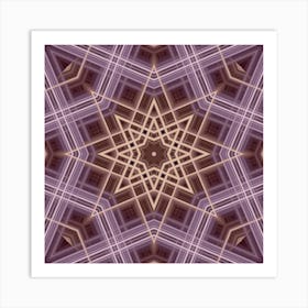 Purple Star Pattern From Lines Art Print