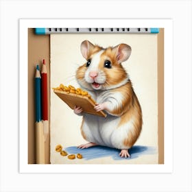 Hamster Drawing 4 Art Print