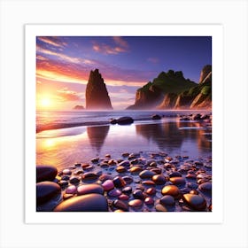 Sunset On The Beach 2 Art Print