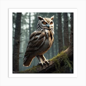 Owl In The Forest 117 Art Print
