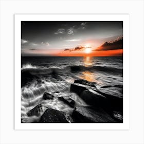 Sunset At The Beach 528 Art Print