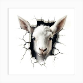 Goat In A Hole Art Print