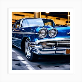 Blue Chevrolet Art Print