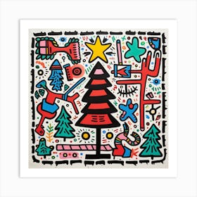 Christmas Tree Abstract Christmas 1 Art Print