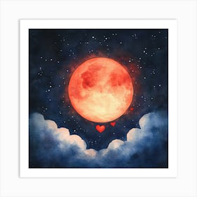 Dreamy Romantic Moon 9 Art Print