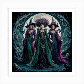 A Stunning Illustration Of Three Witches Standing H8vhlmktu Yooz9qubrsg S9d Z0ymqc2 F6bhuqlinq Art Print