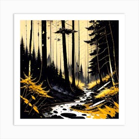 River In The Woods Art Print