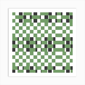 Weave Green Square Art Print
