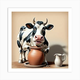 Cow With Jug Art Print