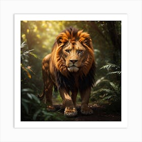 Lion In The Forest Art Print