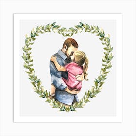 Father And Daughter Father's Day 1 Art Print