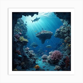 Underwater Cave Art Print