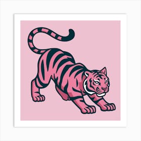 Tiger Doesnt Lose Sleep Pink Animal 2 Art Print