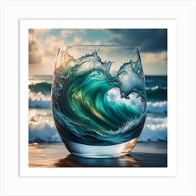 Ocean Wave In Glass Art Print