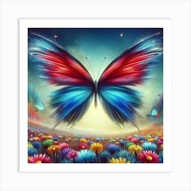 Butterfly In The Field 2 Art Print