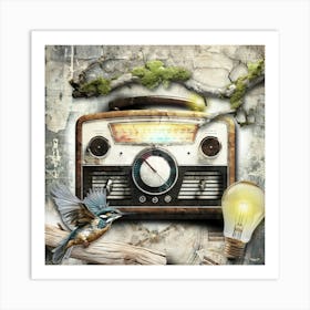 Radio Magic Surreal Illustration Art 01 Art Print