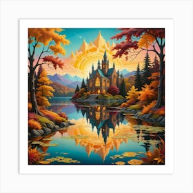 Castle By The Lake 2 Art Print