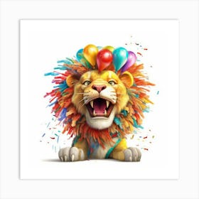 Birthday Lion 2 Art Print